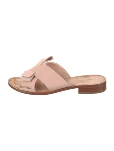 Pre-owned Kate Spade Leather Slides In Pink