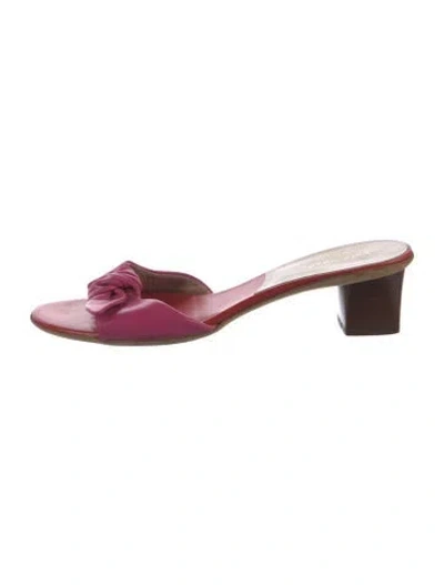 Pre-owned Kate Spade Leather Slides In Pink