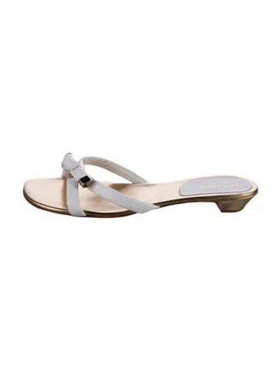 Pre-owned Kate Spade Leather Slides In White