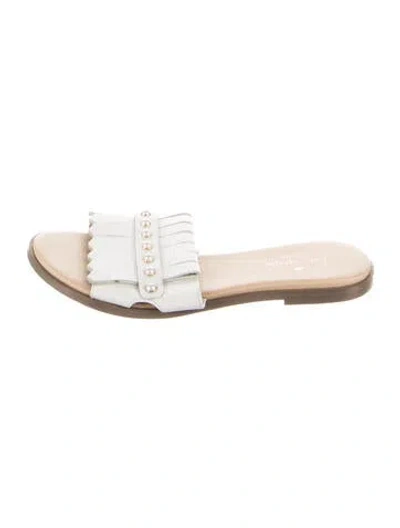 Pre-owned Kate Spade Leather Slides In White