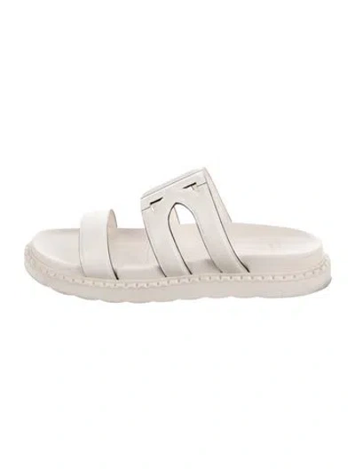 Pre-owned Kate Spade Leather Slides In White