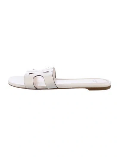 Pre-owned Kate Spade Leather Slides In White