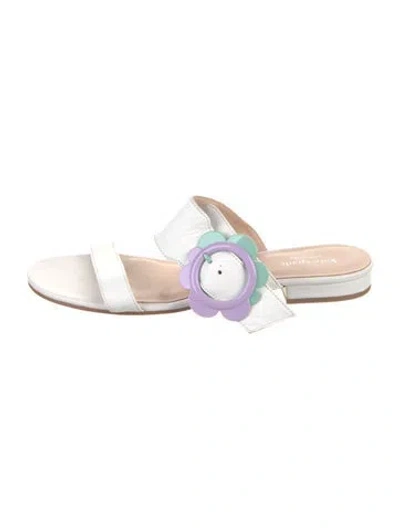 Pre-owned Kate Spade Leather Slides In White