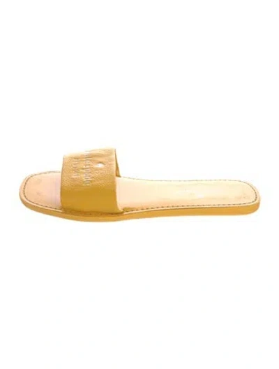 Pre-owned Kate Spade Leather Slides In Yellow
