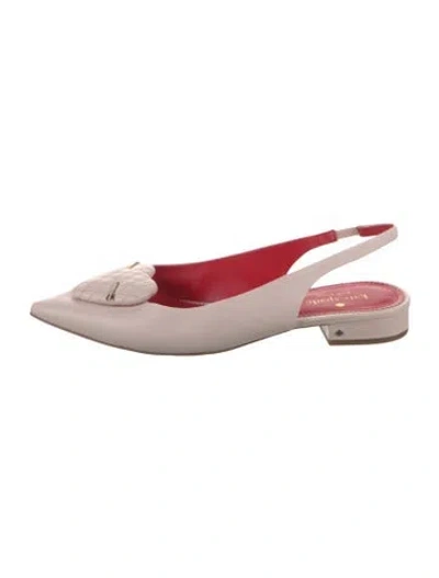 Pre-owned Kate Spade Leather Slingback Flats In Red