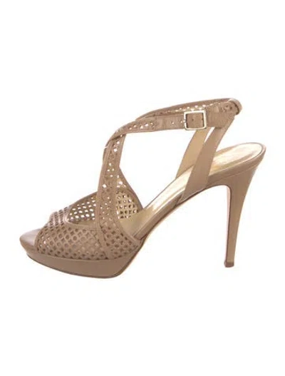 Pre-owned Kate Spade Leather Slingback Pumps In Neutral