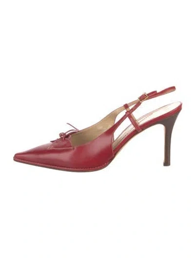Pre-owned Kate Spade Leather Slingback Pumps In Pink
