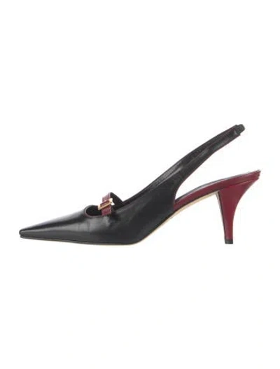 Pre-owned Kate Spade Leather Slingback Pumps In Red