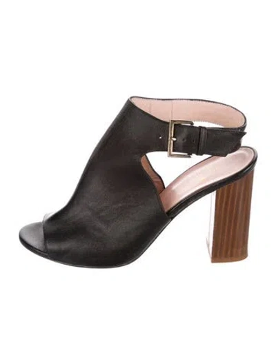 Pre-owned Kate Spade Leather Slingback Sandals In Black