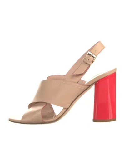 Pre-owned Kate Spade Leather Slingback Sandals In Neutral