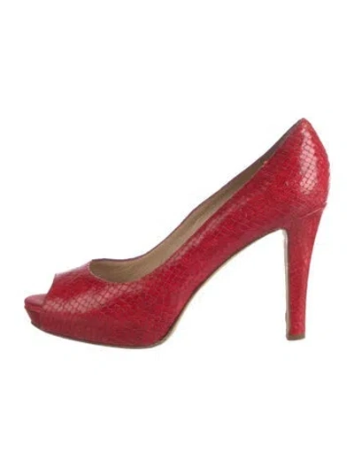 Pre-owned Kate Spade Leather Slingback Sandals In Red
