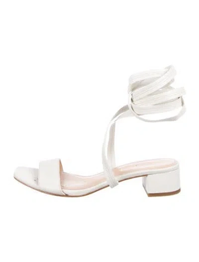 Pre-owned Kate Spade Leather Slingback Sandals In White