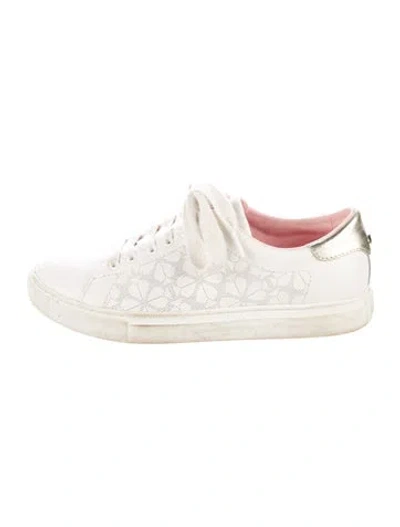 Pre-owned Kate Spade Leather Sneakers In Neutral