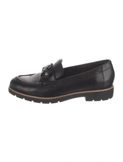 Pre-owned Kate Spade Leather Studded Accents Loafers In Black