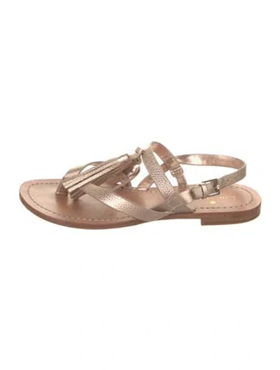 Pre-owned Kate Spade Leather Tassel Accents Slingback Sandals