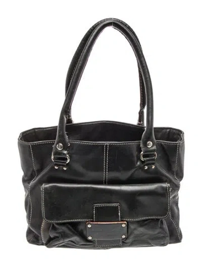 Pre-owned Kate Spade Leather Top Handle Bag In Black