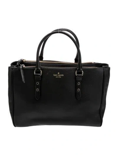 Pre-owned Kate Spade Leather Top Handle Bag In Black