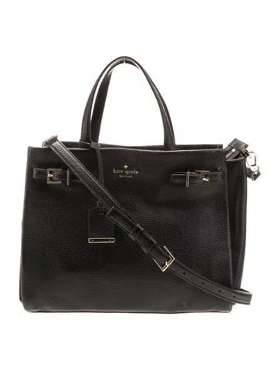 Pre-owned Kate Spade Leather Top Handle Bag In Black