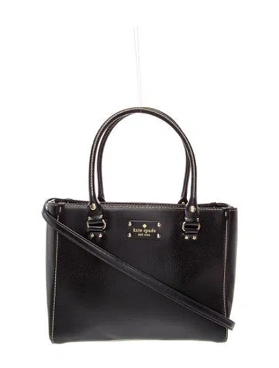 Pre-owned Kate Spade Leather Top Handle Bag In Black
