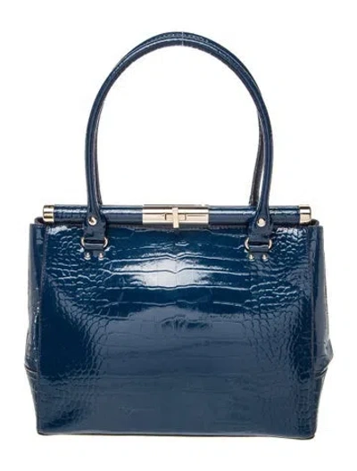 Pre-owned Kate Spade Leather Top Handle Bag In Blue