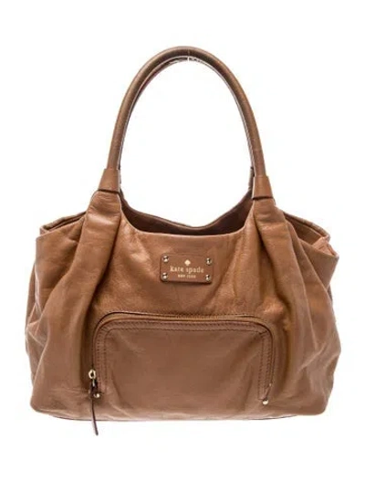Pre-owned Kate Spade Leather Top Handle Bag In Brown