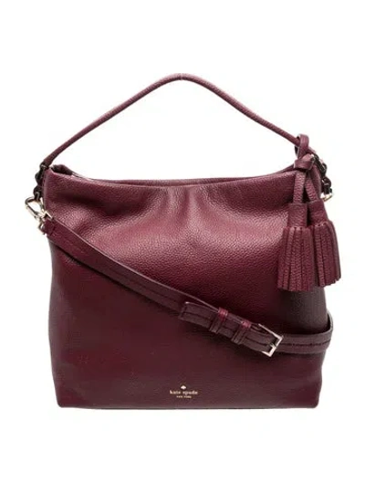 Pre-owned Kate Spade Leather Top Handle Bag In Burgundy