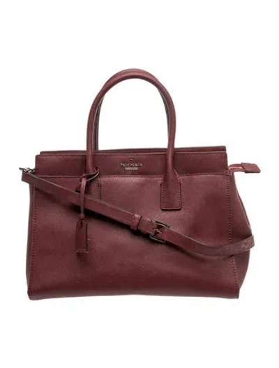 Pre-owned Kate Spade Leather Top Handle Bag In Burgundy