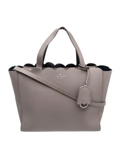 Pre-owned Kate Spade Leather Top Handle Bag In Gray