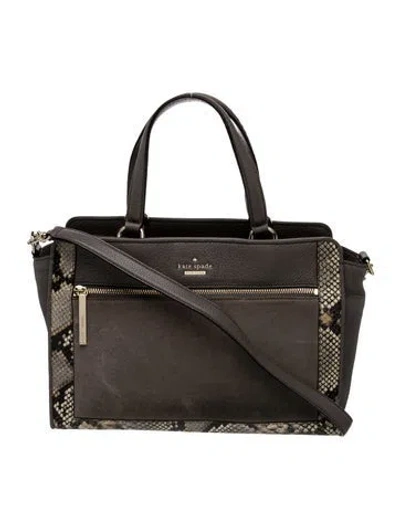 Pre-owned Kate Spade Leather Top Handle Bag In Gray