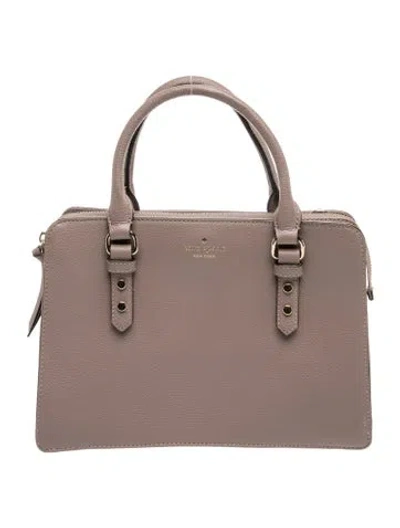 Pre-owned Kate Spade Leather Top Handle Bag In Gray