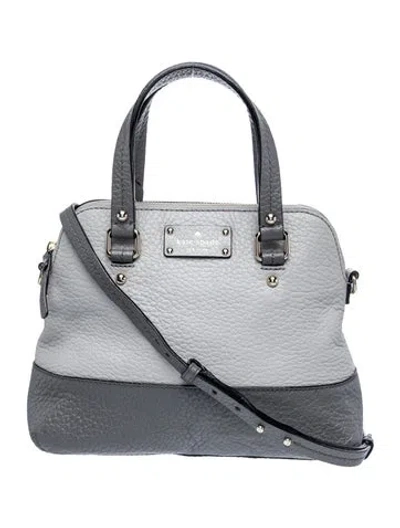 Pre-owned Kate Spade Leather Top Handle Bag In Gray