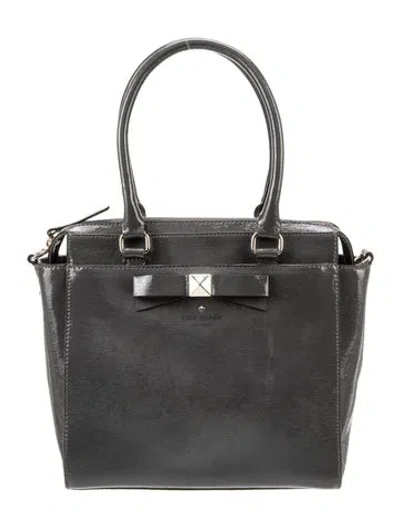 Pre-owned Kate Spade Leather Top Handle Bag In Gray