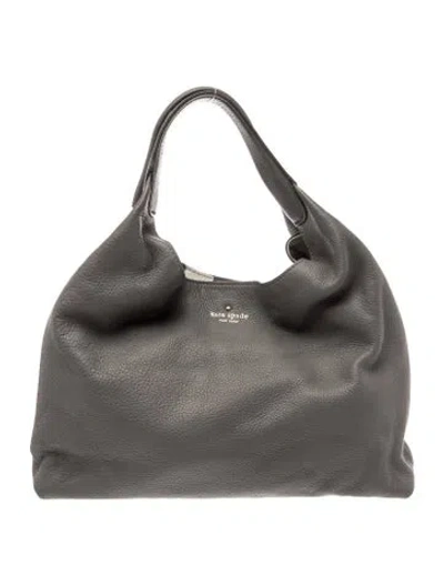 Pre-owned Kate Spade Leather Top Handle Bag In Gray