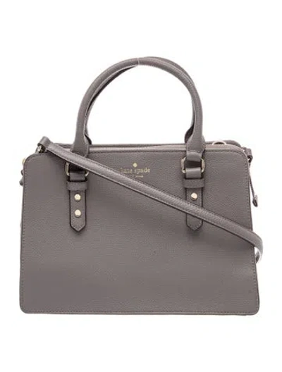 Pre-owned Kate Spade Leather Top Handle Bag In Gray