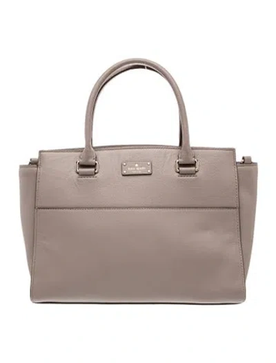 Pre-owned Kate Spade Leather Top Handle Bag In Gray