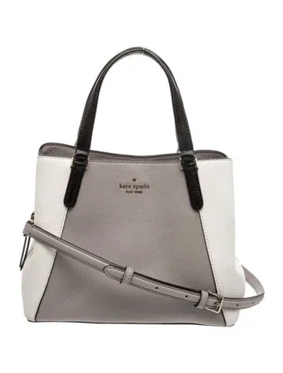 Pre-owned Kate Spade Leather Top Handle Bag In Gray
