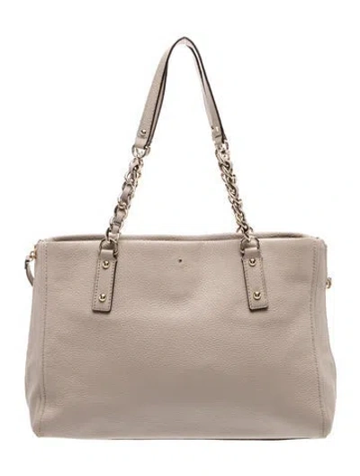 Pre-owned Kate Spade Leather Top Handle Bag In Gray