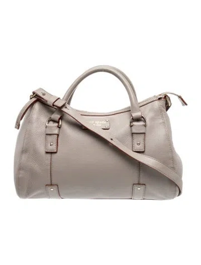 Pre-owned Kate Spade Leather Top Handle Bag Medium In Gray