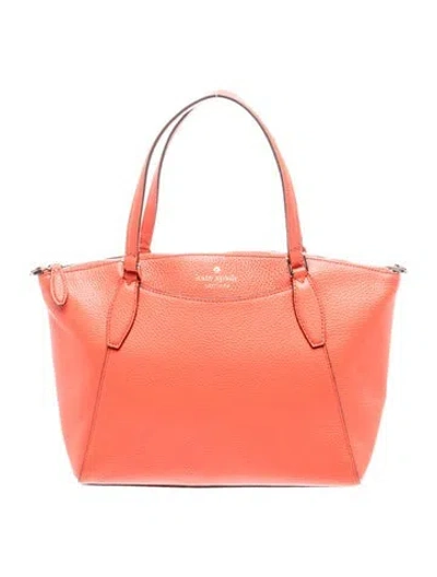 Pre-owned Kate Spade Leather Top Handle Bag In Orange