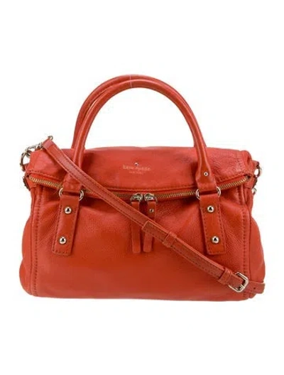 Pre-owned Kate Spade Leather Top Handle Bag In Orange