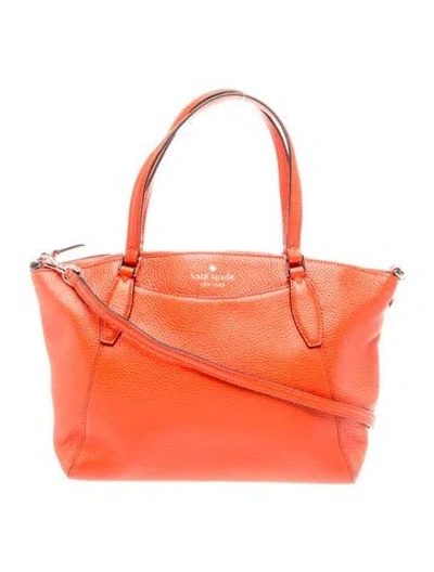 Pre-owned Kate Spade Leather Top Handle Bag In Orange