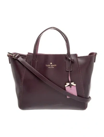 Pre-owned Kate Spade Leather Top Handle Bag In Purple