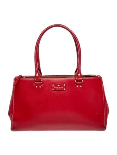 Pre-owned Kate Spade Leather Top Handle Bag In Red