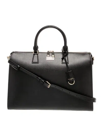 Pre-owned Kate Spade Leather Top Handle Bag W/ Tags In Black
