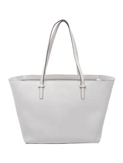 Pre-owned Kate Spade Leather Top Handle Bag In White