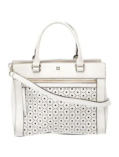 Pre-owned Kate Spade Leather Top Handle Bag In White