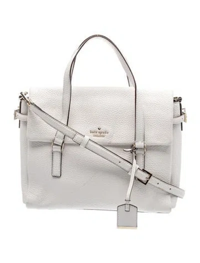 Pre-owned Kate Spade Leather Top Handle Bag In White