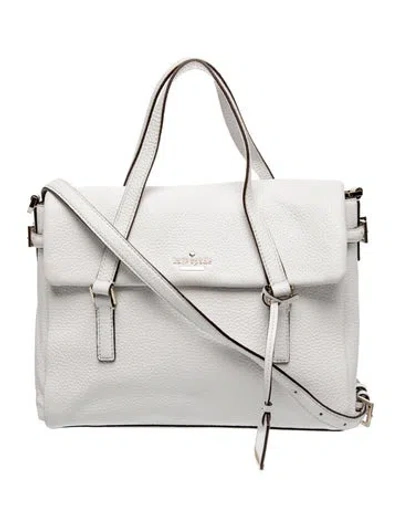 Pre-owned Kate Spade Leather Top Handle Bag In White