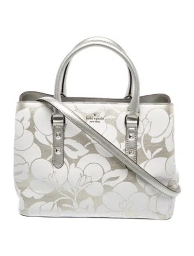 Pre-owned Kate Spade Leather Top Handle Bag In White