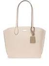 Shop Kate Spade Leather Tote Bag In Nude
